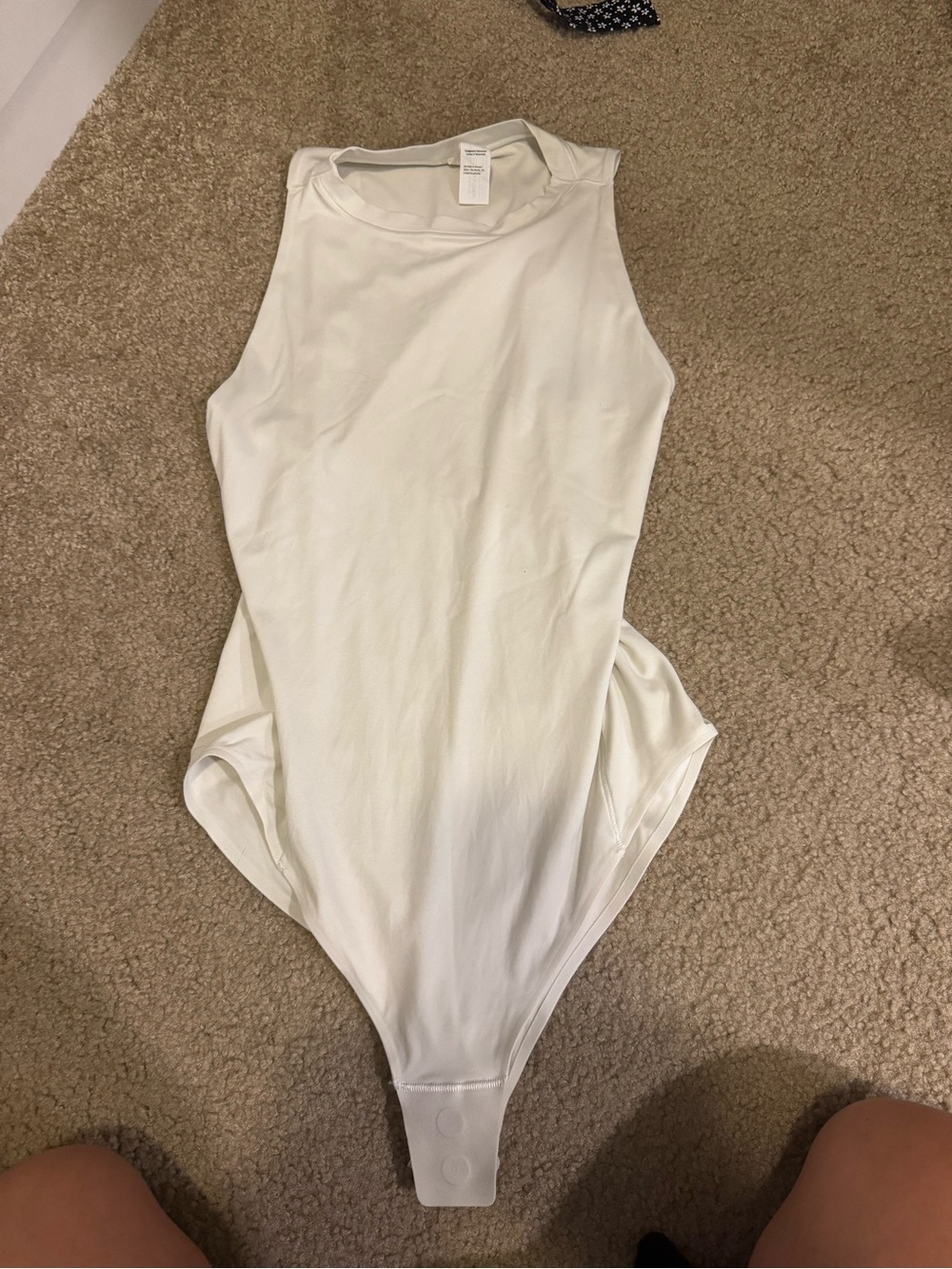 lululemon athletica White Sleeveless High-Neck Bodysuit